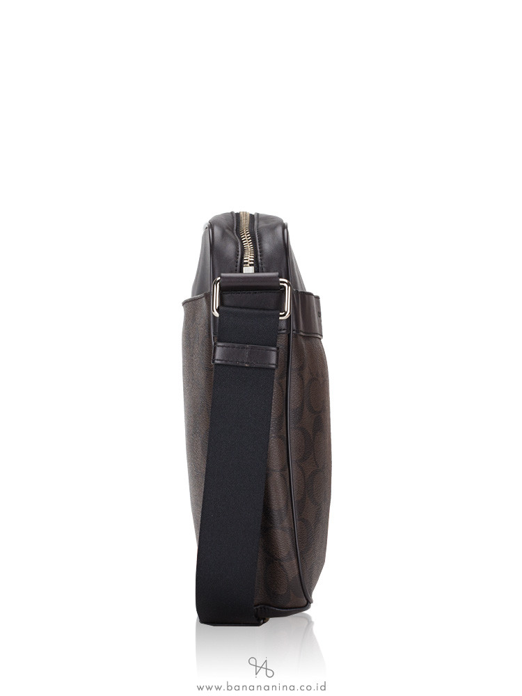 COACH Men 54788 Charles Signature Flight Messenger Mahogany Black