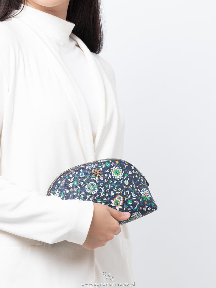 TORY BURCH Kerrington Cosmetic Case Navy Soleil
