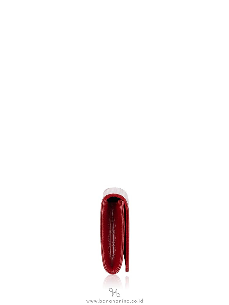 GUCCI Patent Microguccissima Small Broadway Clutch Red