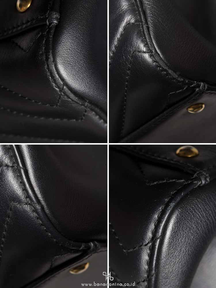 GUCCI GG Marmont Matelasse Small Top Handle Bag Black