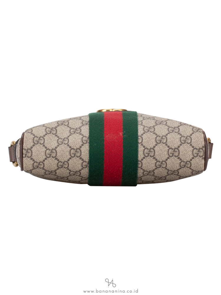 GUCCI GG Supreme Web Ophidia Small Messenger Beige Brown