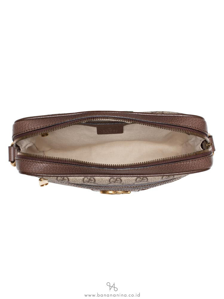 GUCCI GG Supreme Web Ophidia Small Messenger Beige Brown