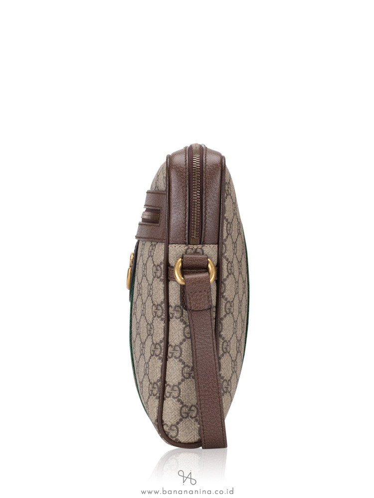 GUCCI GG Supreme Web Ophidia Small Messenger Beige Brown
