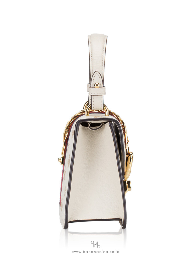 GUCCI Sylvie Bee Star Mini Bag White