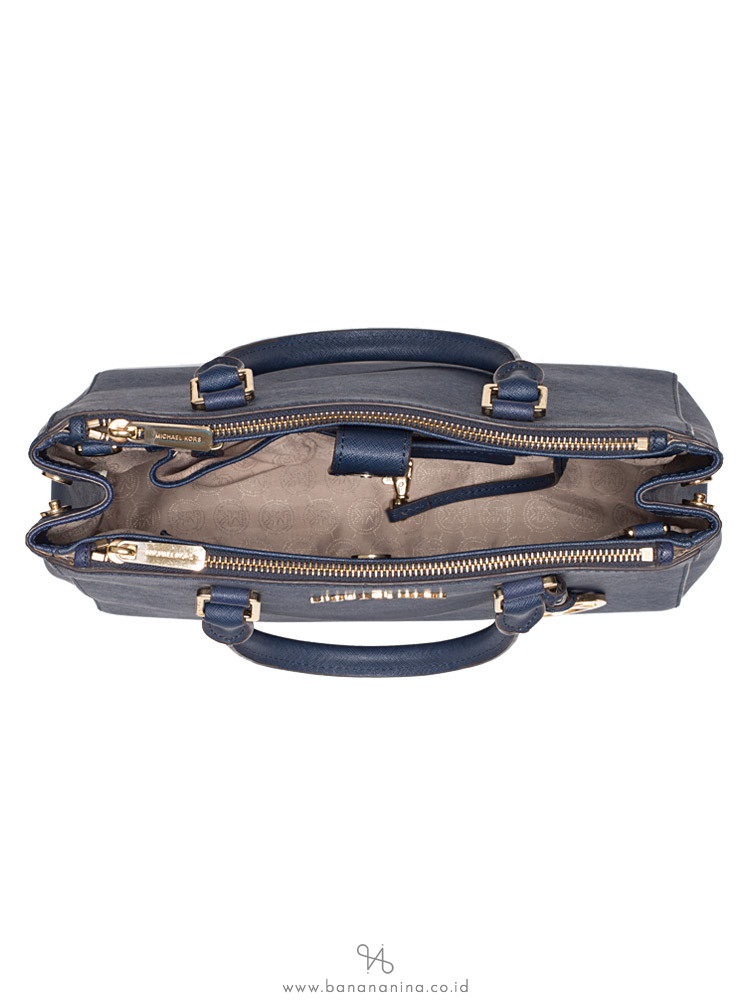 MICHAEL KORS Sutton Medium Satchel Navy
