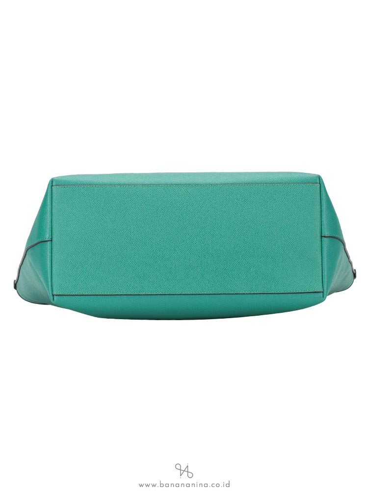COACH 58846 Crossgrain Leather City Zip Tote Green