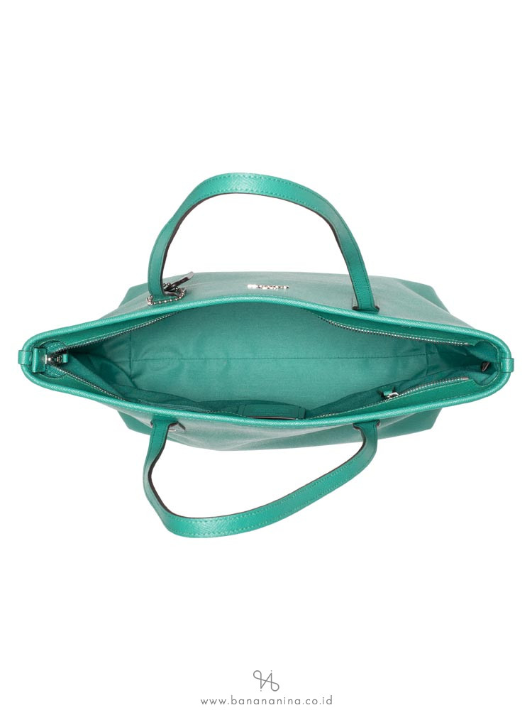 COACH 58846 Crossgrain Leather City Zip Tote Green