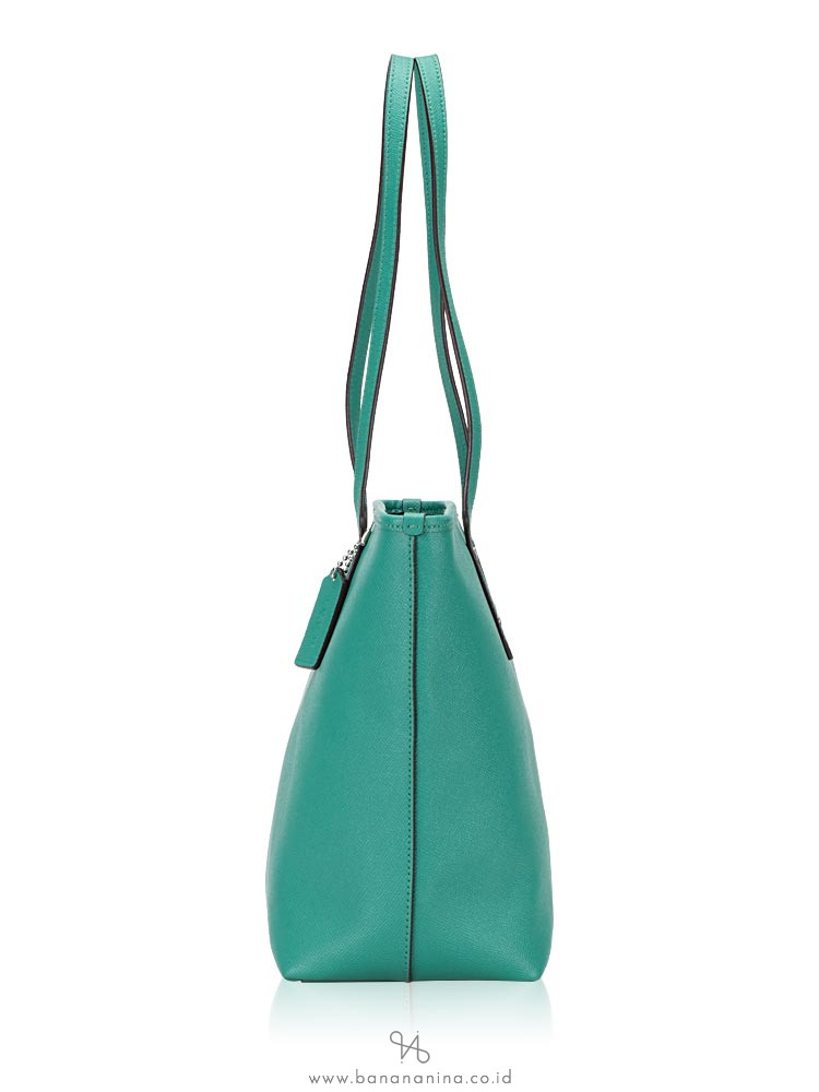 COACH 58846 Crossgrain Leather City Zip Tote Green