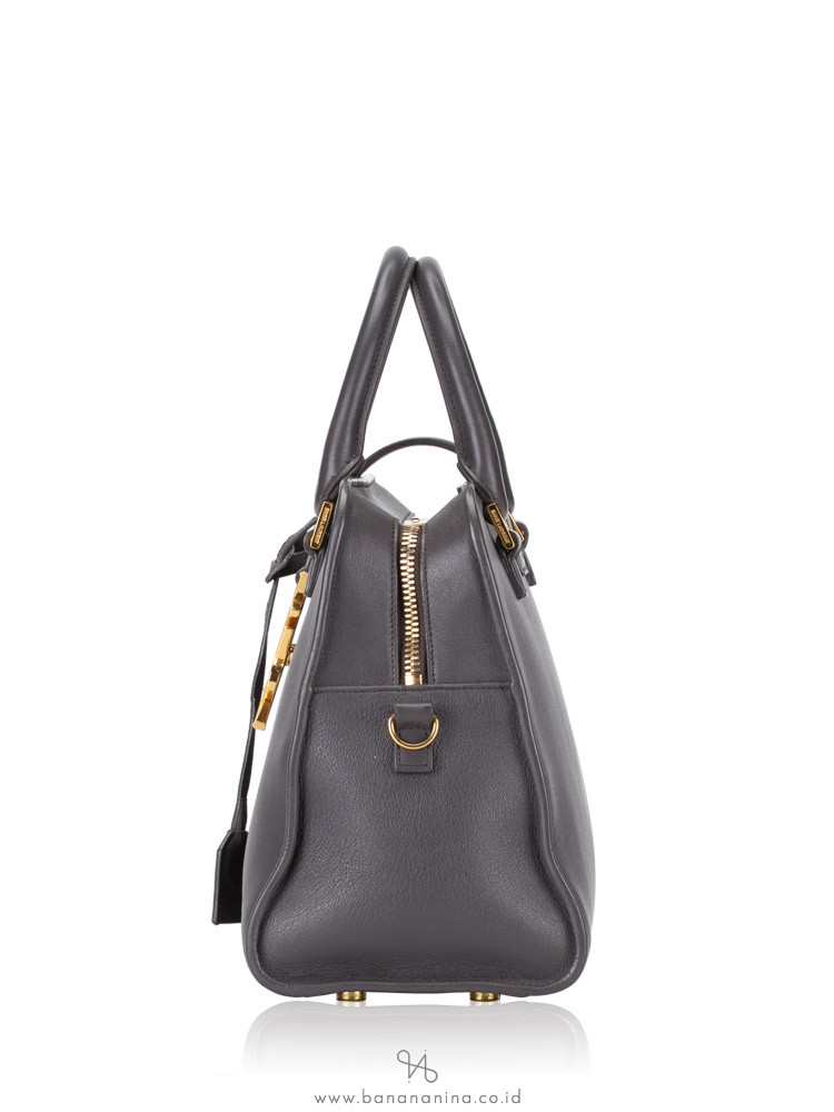 YSL Monogram Small Cabas Fog Grey