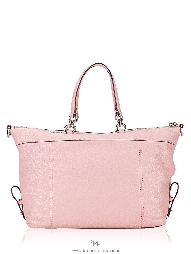 COACH 59325 Pebble Lenox Leather Satchel Blush