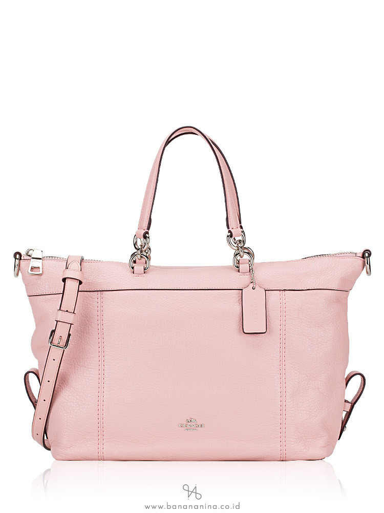 COACH 59325 Pebble Lenox Leather Satchel Blush