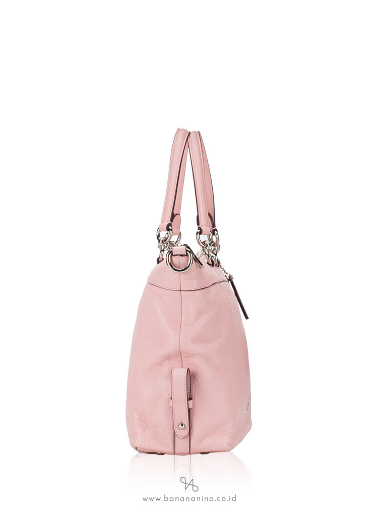 COACH 59325 Pebble Lenox Leather Satchel Blush