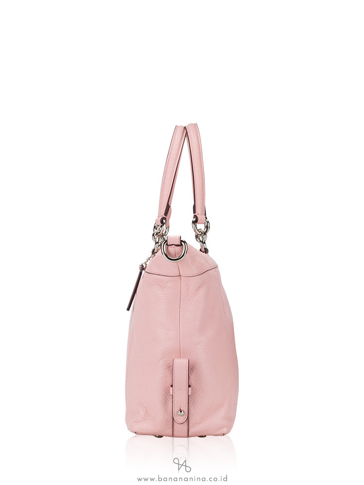 COACH 59325 Pebble Lenox Leather Satchel Blush