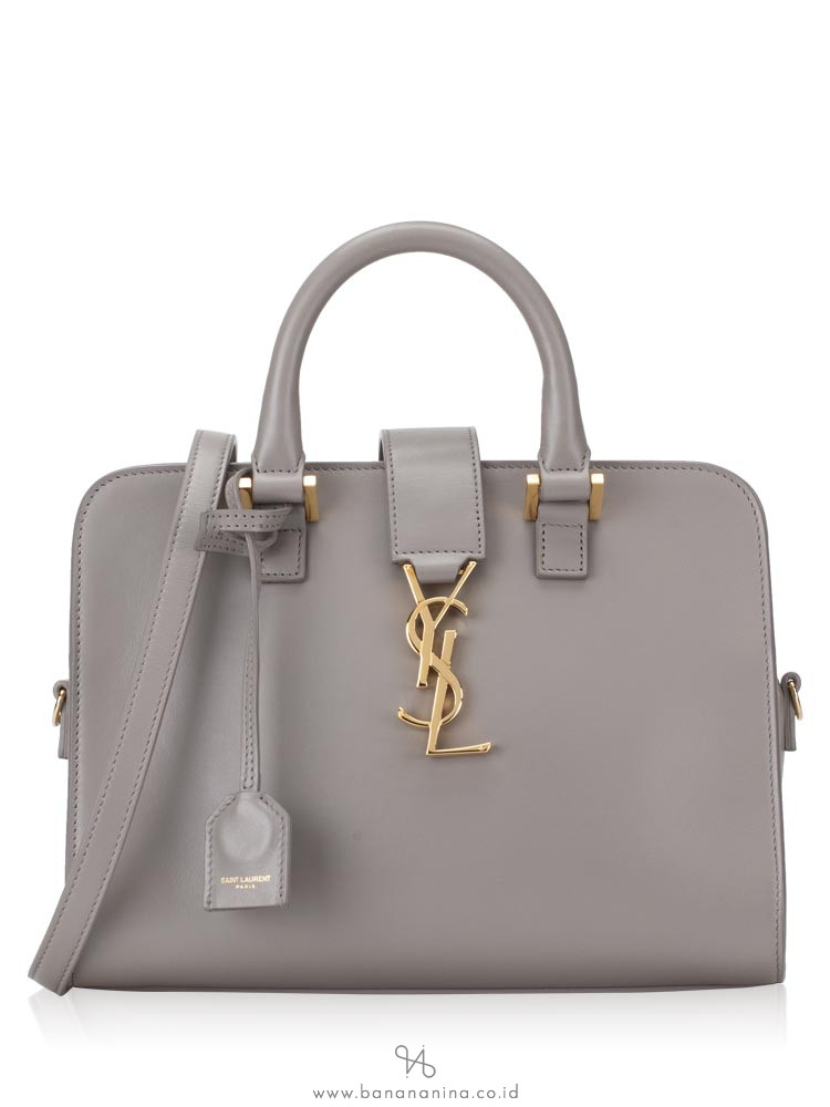YSL Monogram Baby Cabas Fog Grey
