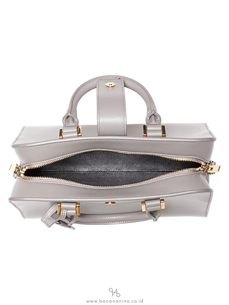 YSL Monogram Baby Cabas Fog Grey