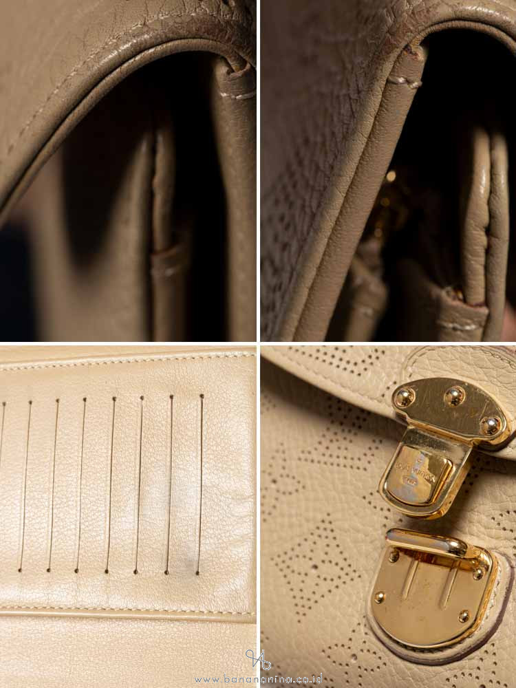 LOUIS VUITTON Monogram Mahina Amelia Beige