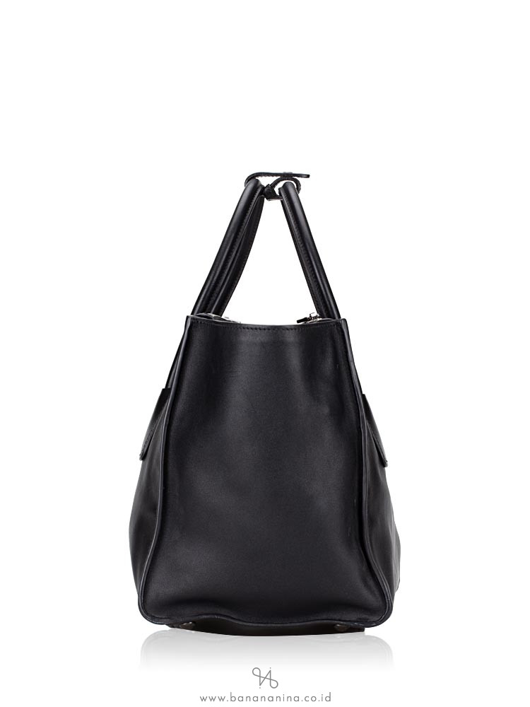 PRADA BN2762 City Calf Twin Pocket Satchel Nero