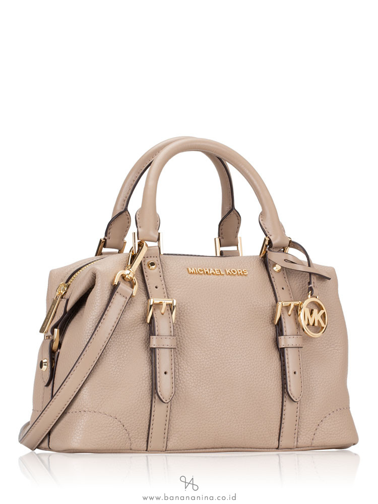 MICHAEL KORS Ginger Leather Small Duffle Satchel Truffle