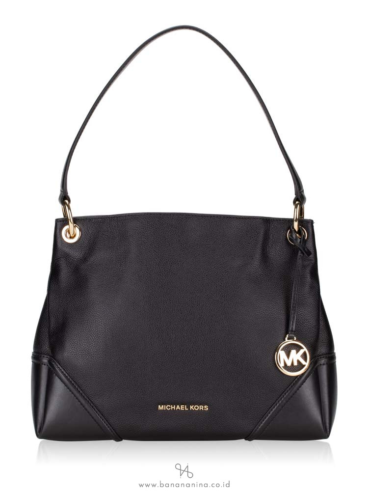 MICHAEL KORS Nicole Leather Large Shoulder Bag Black