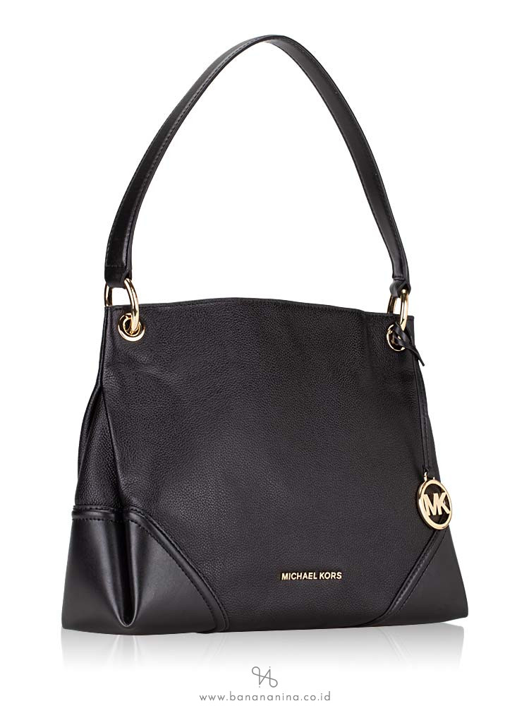 MICHAEL KORS Nicole Leather Large Shoulder Bag Black