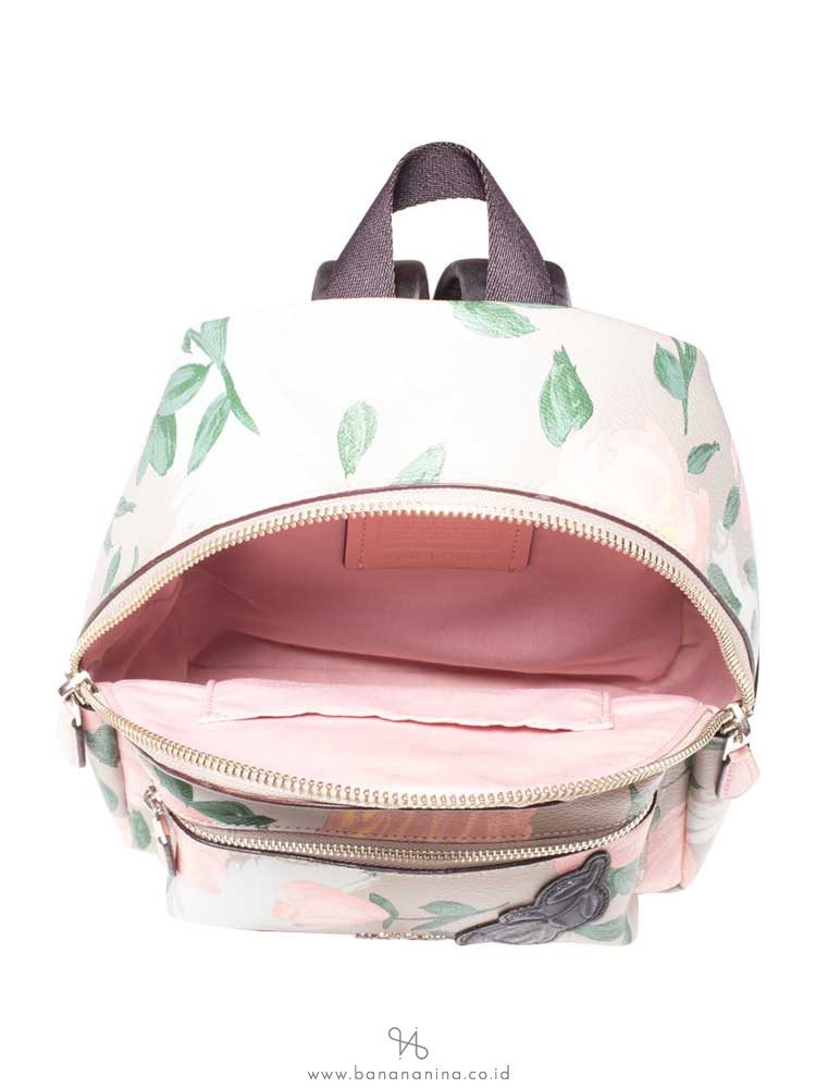 COACH 25869 Camo Rose Mini Charlie Backpack Blush Multi