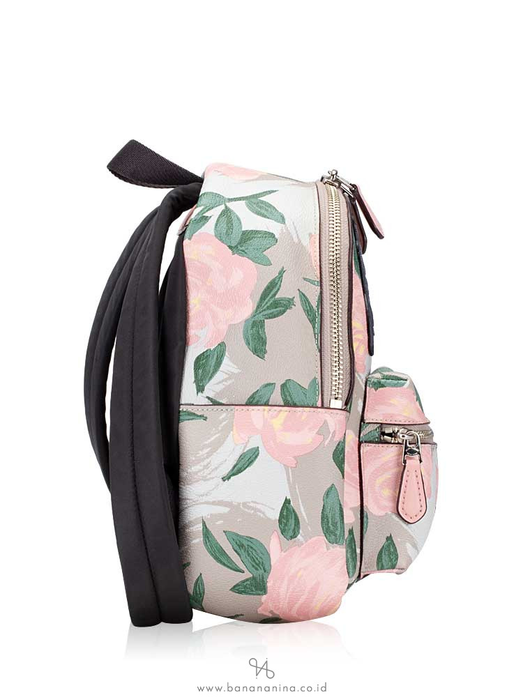 COACH 25869 Camo Rose Mini Charlie Backpack Blush Multi