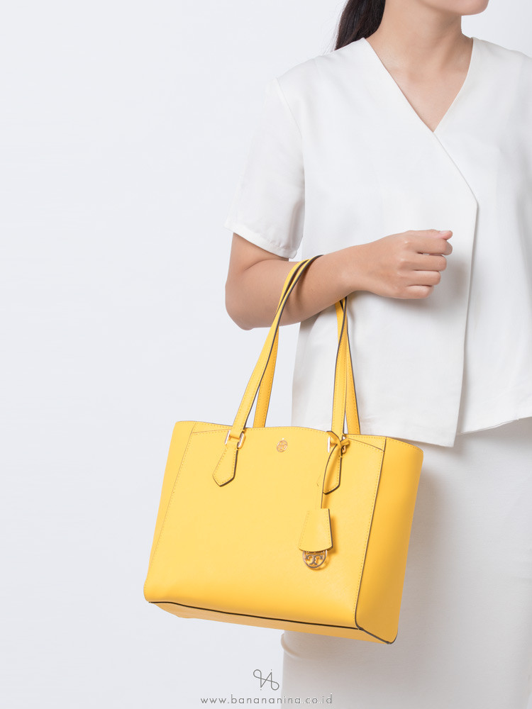 TORY BURCH Robinson Small Tote Lemon Drop