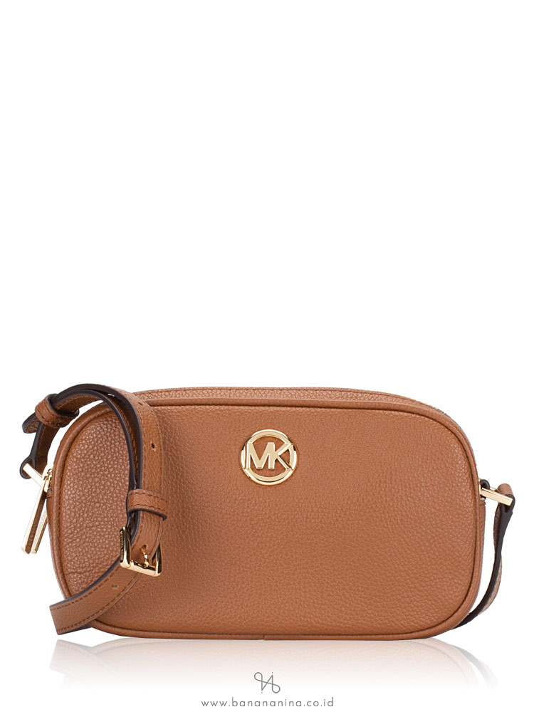 MICHAEL KORS Fulton Leather Double Zip Crossbody Luggage