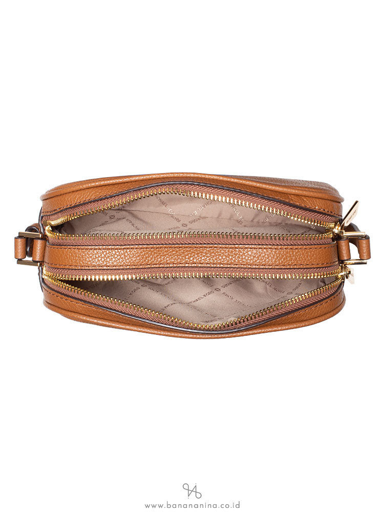 MICHAEL KORS Fulton Leather Double Zip Crossbody Luggage