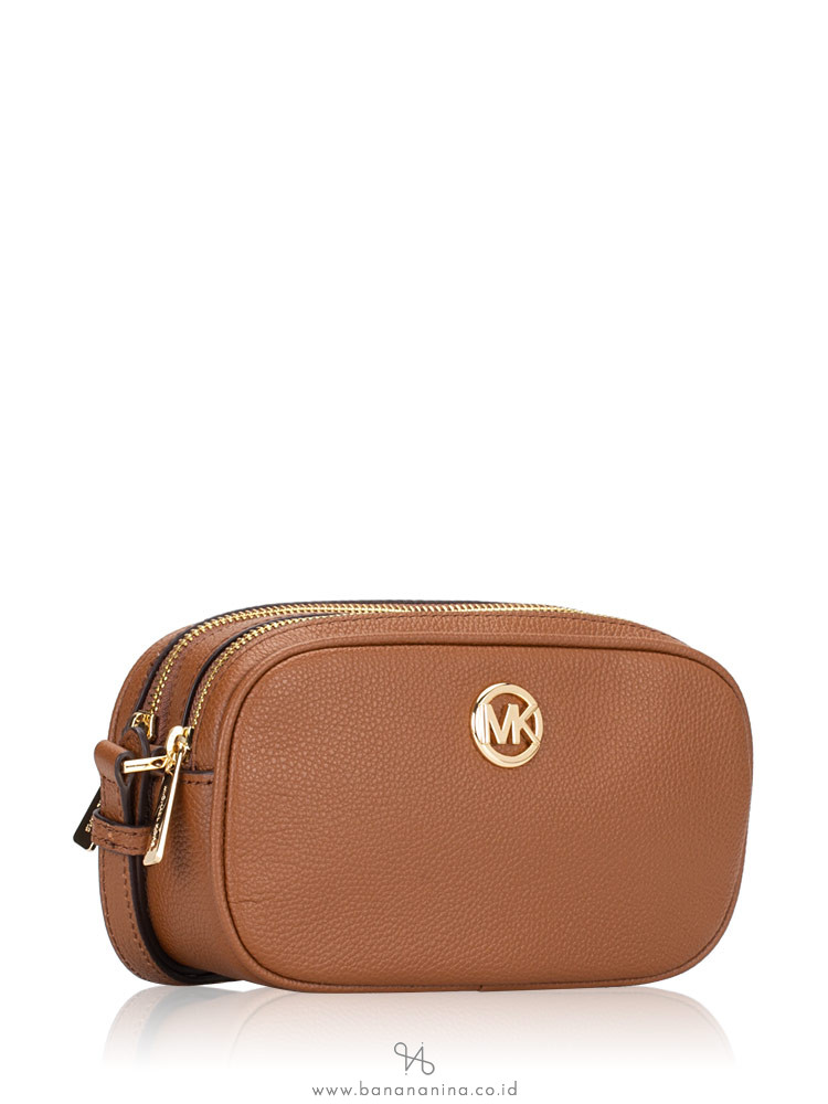 MICHAEL KORS Fulton Leather Double Zip Crossbody Luggage