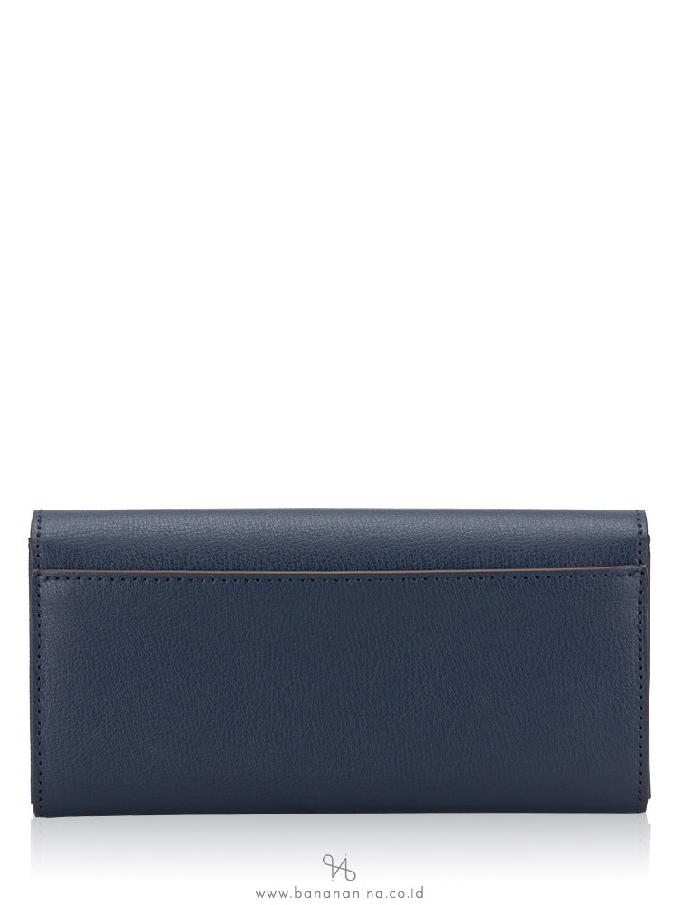 MICHAEL KORS Jet Set Travel Leather Carryall Wallet Navy