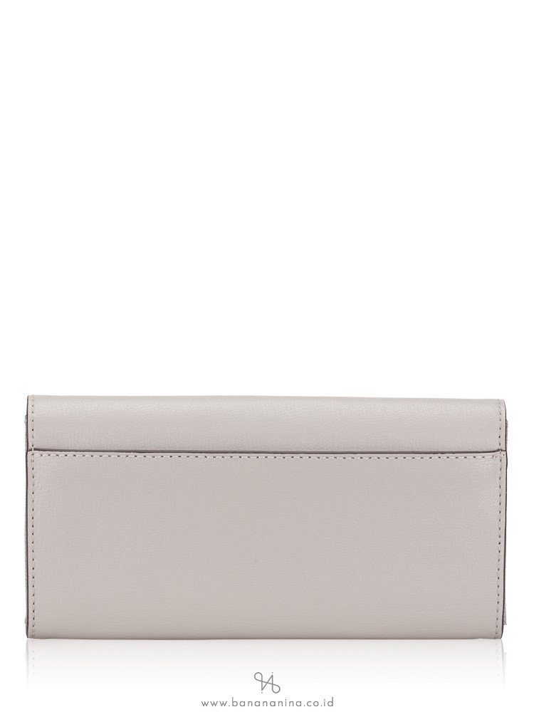 MICHAEL KORS Jet Set Travel Leather Carryall Wallet Pearl Grey