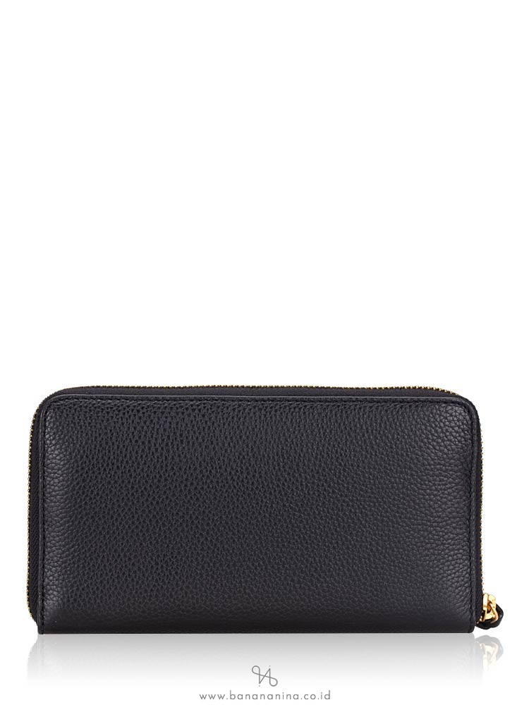 TORY BURCH Britten Zip Leather Wallet Black