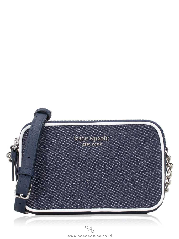 KATE SPADE Cameron Colorblock Double Zip Small Crossbody Denim Multi