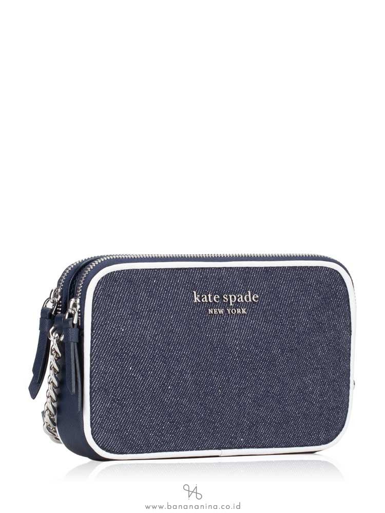 KATE SPADE Cameron Colorblock Double Zip Small Crossbody Denim Multi
