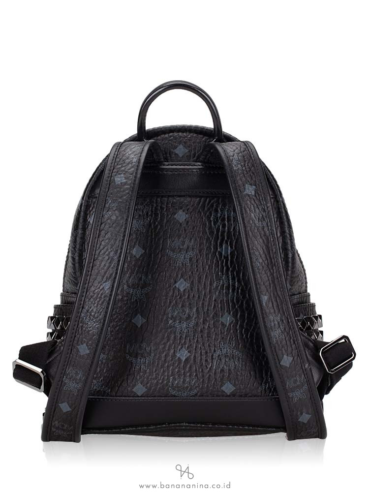 MCM Visetos Stark Mini Backpack Black