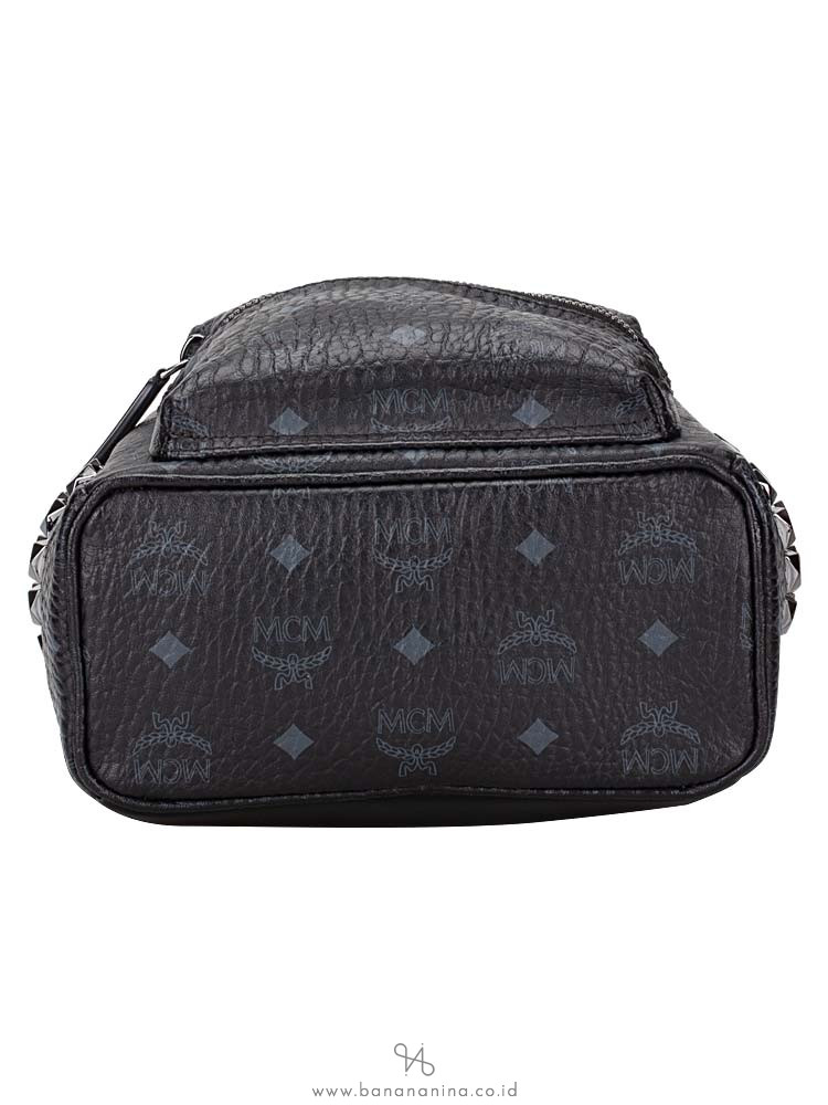 MCM Visetos Stark Mini Backpack Black