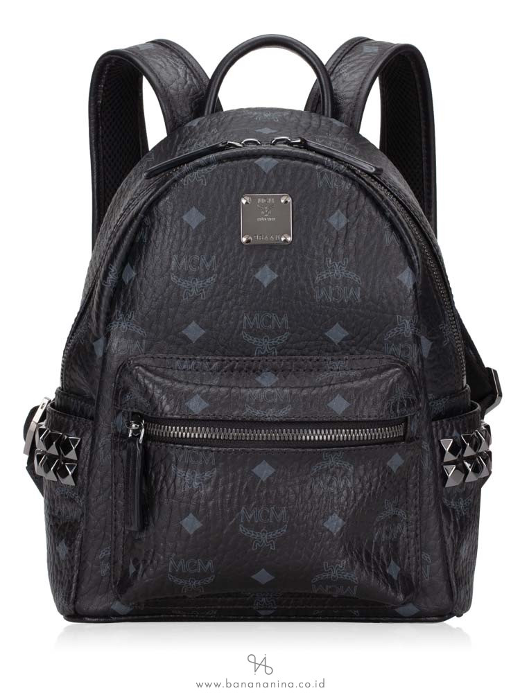 MCM Visetos Stark Mini Backpack Black