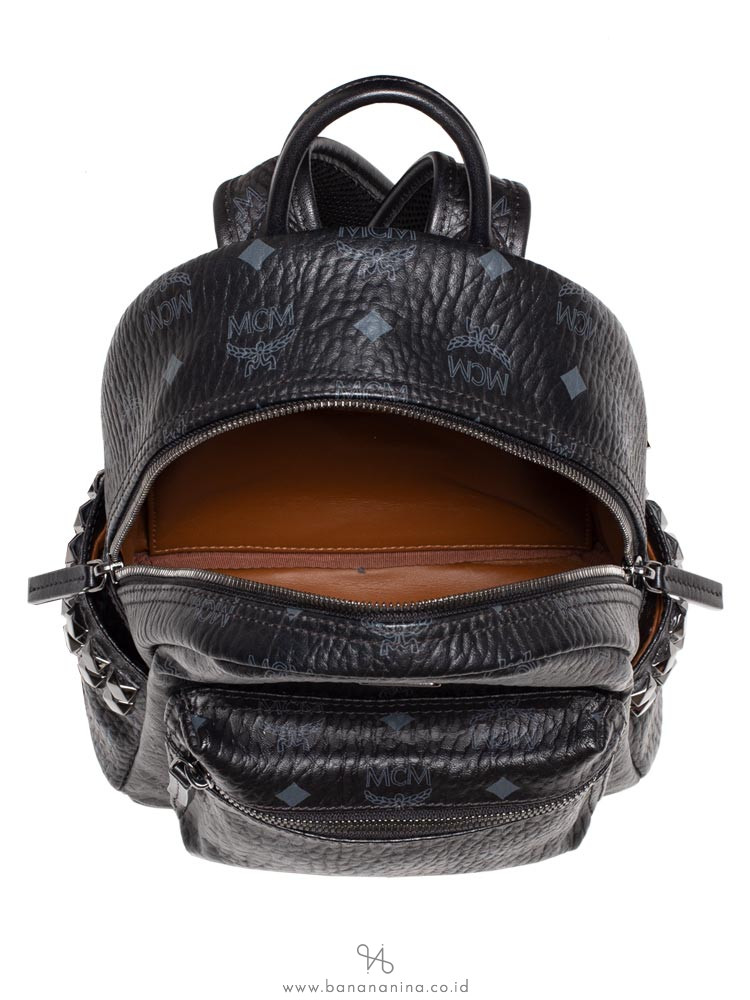 MCM Visetos Stark Mini Backpack Black