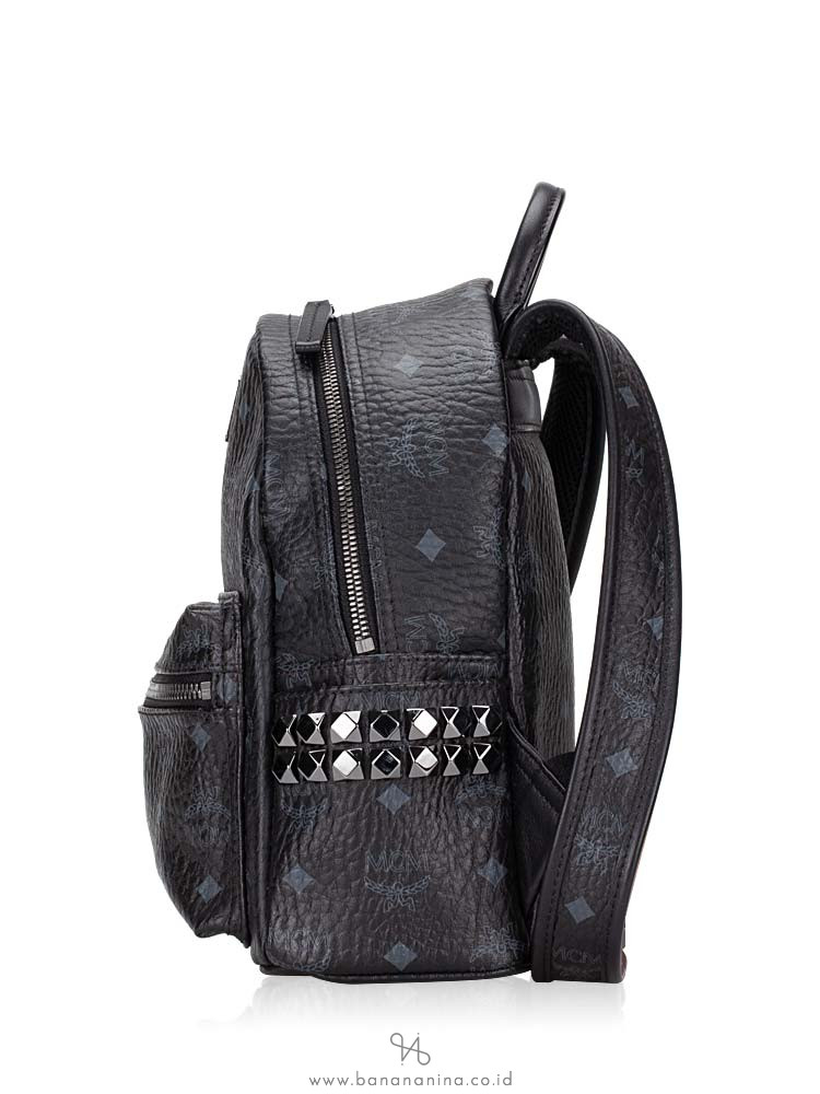 MCM Visetos Stark Mini Backpack Black