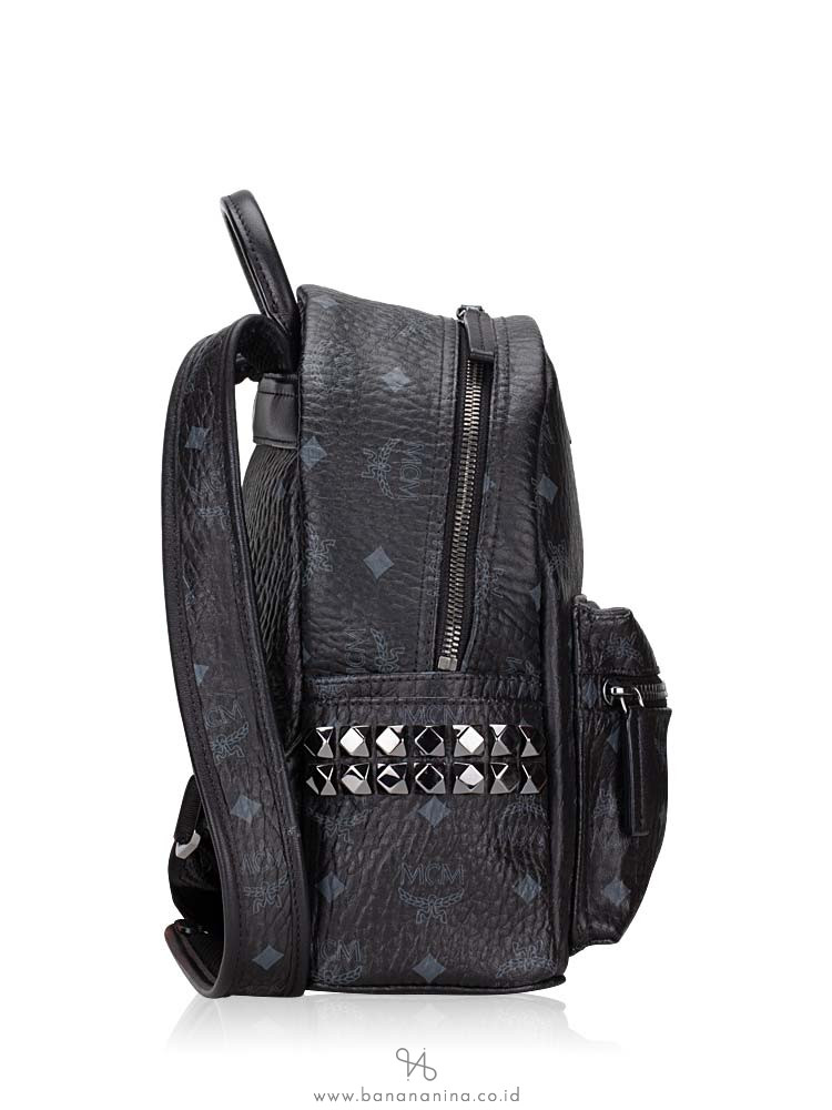 MCM Visetos Stark Mini Backpack Black
