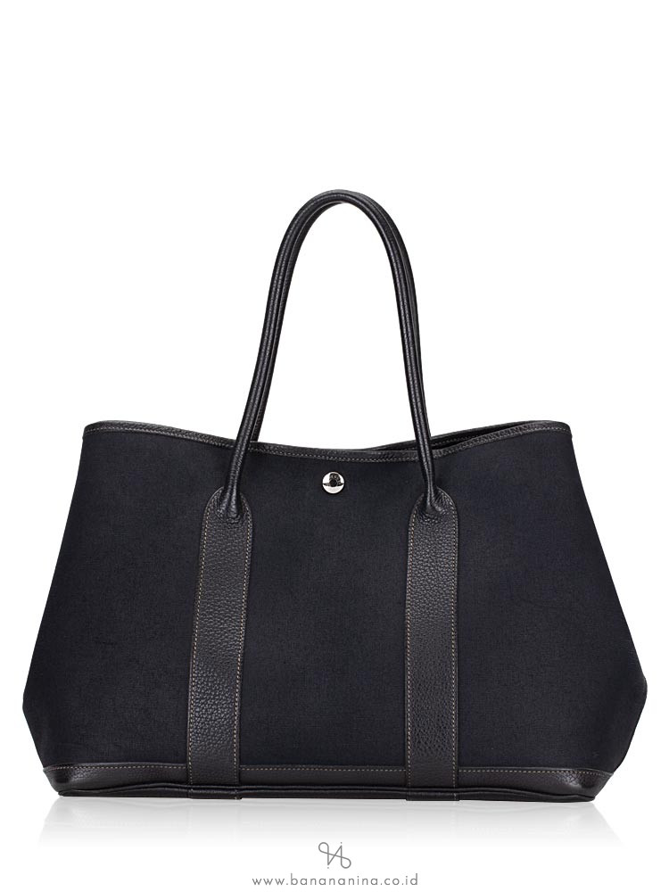HERMES Toile Negonda Garden Party Tote 36 Black