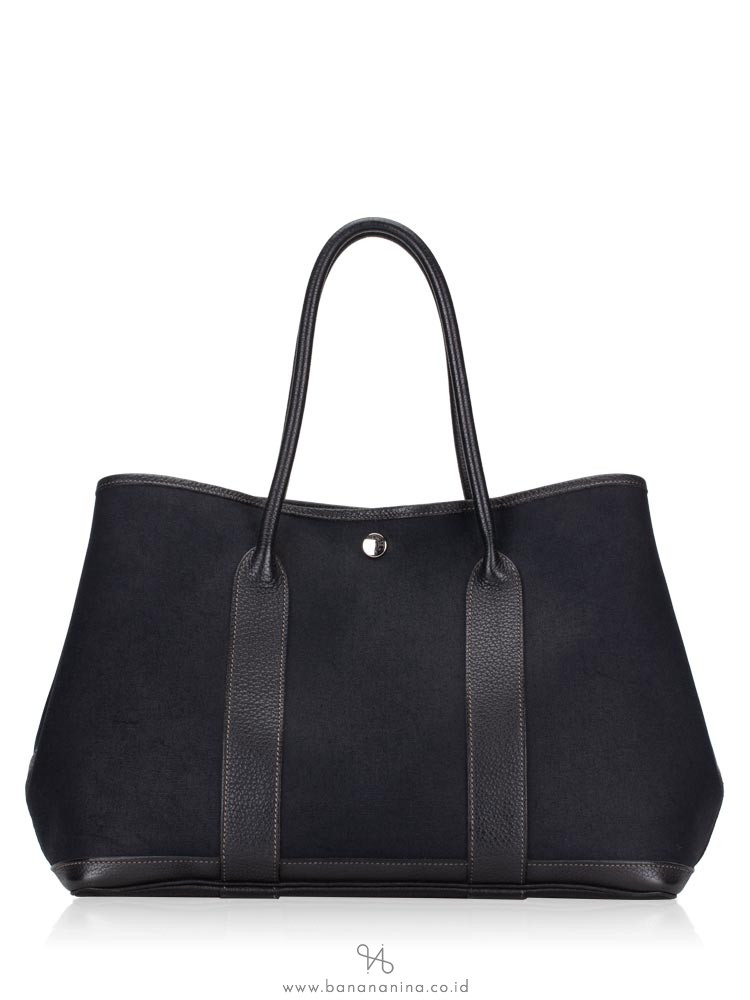 HERMES Toile Negonda Garden Party Tote 36 Black