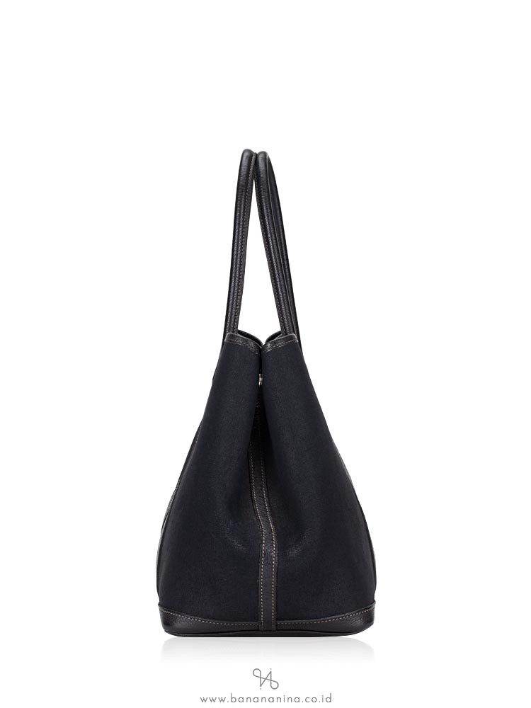 HERMES Toile Negonda Garden Party Tote 36 Black