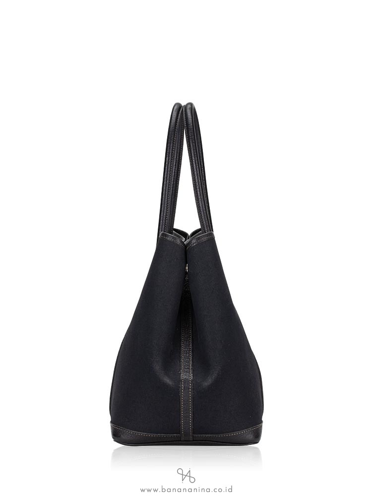 HERMES Toile Negonda Garden Party Tote 36 Black
