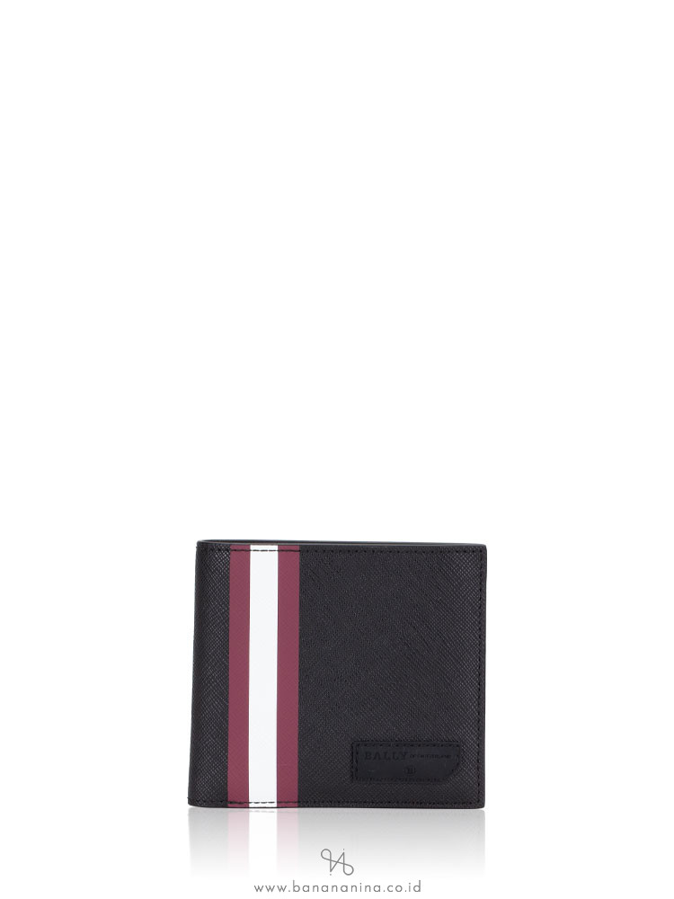 BALLY Men Brasai Classic Bifold Wallet Black Red