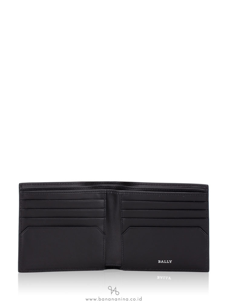 BALLY Men Brasai Classic Bifold Wallet Black Red