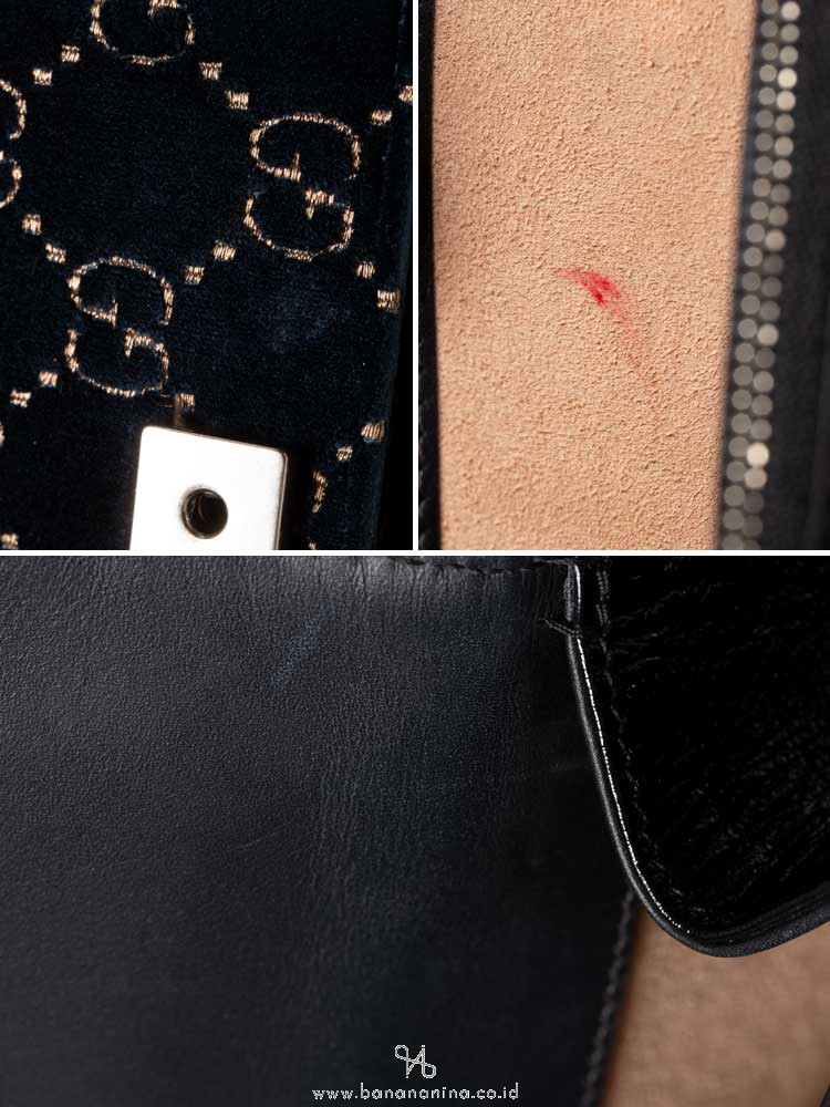 GUCCI Dionysus GG Small Velvet Shoulder Bag Navy