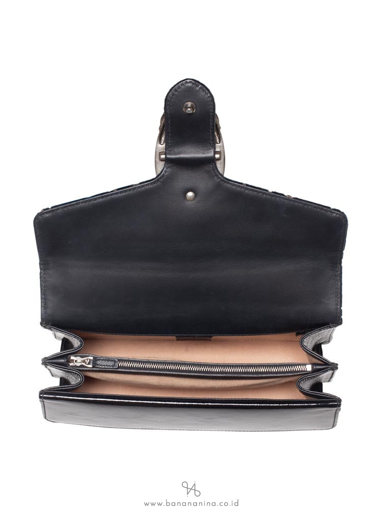GUCCI Dionysus GG Small Velvet Shoulder Bag Navy