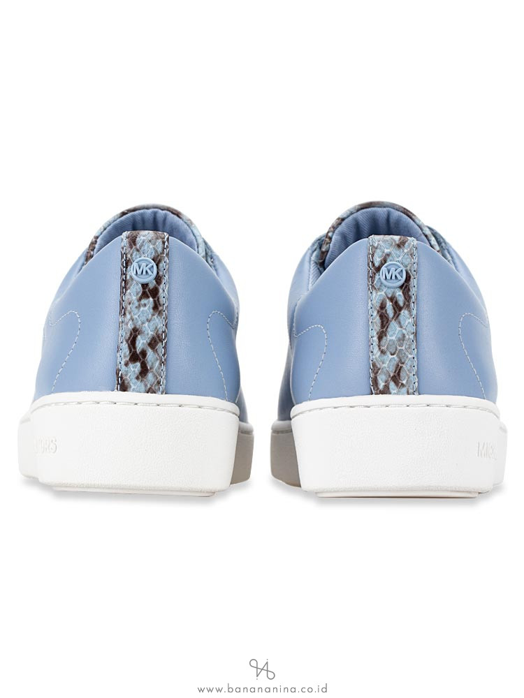 MICHAEL KORS Keaton Leather Lace Up Sneaker Powder Blue Sz 7